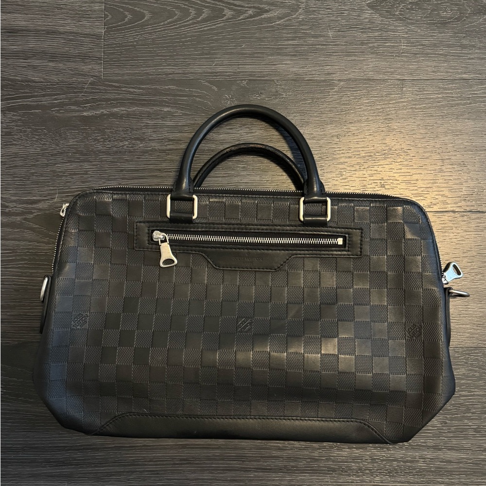 Louis Vuitton Black Briefcase with Damier Pattern